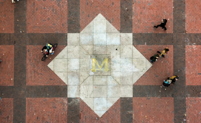 Aerial view of the M on the Diag